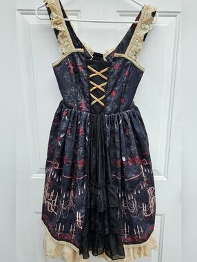 Alice Girl Dark Romantic Renissance Lace Dress S Costume Goth Festival Corset